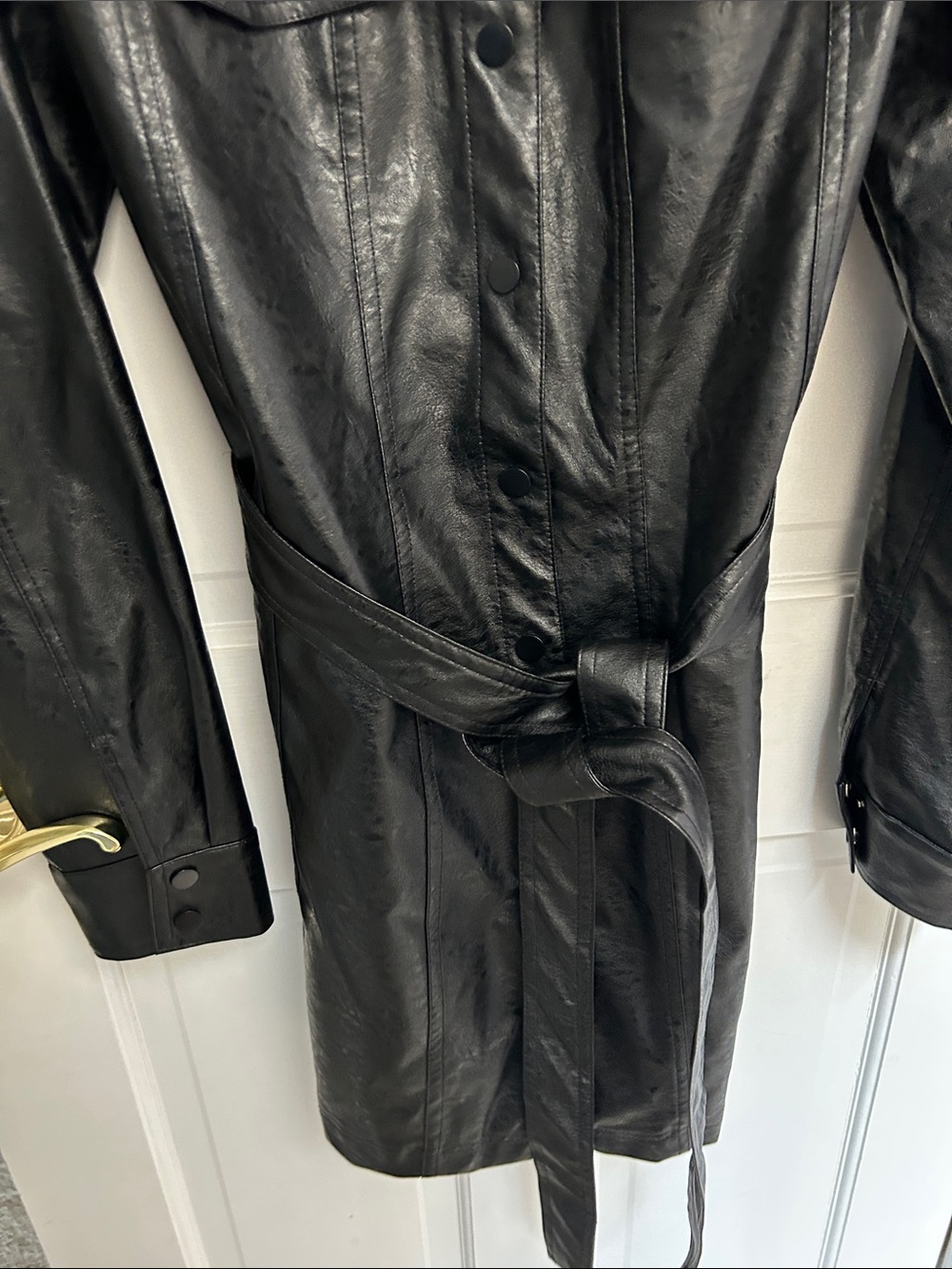 Black Faux Leather Jacket - Picture 4 of 9
